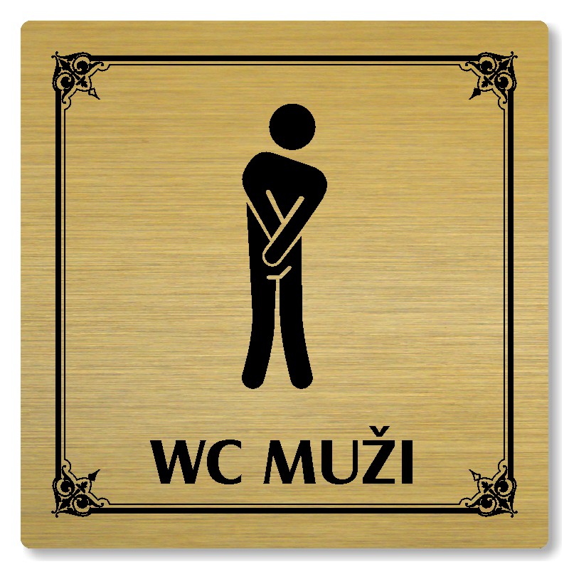 WC muži, 118x118mm, zlatá, Nebraska